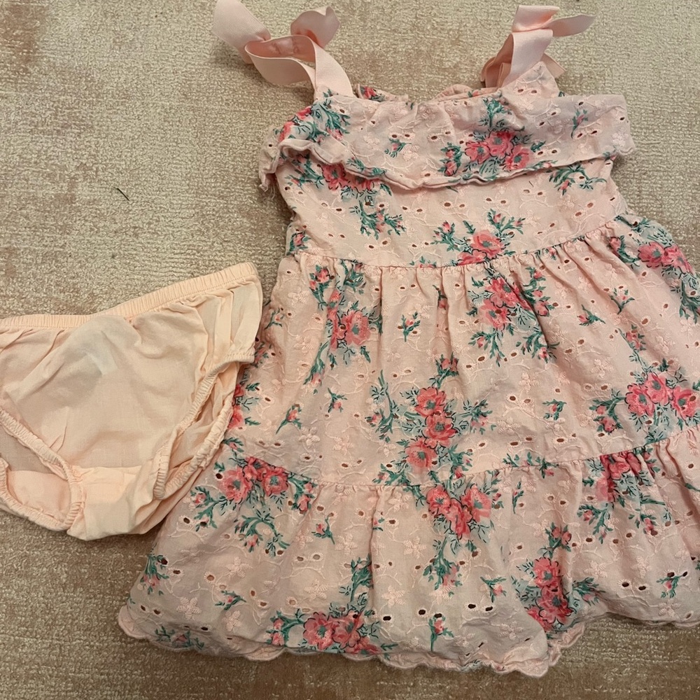 Janie and Jack Floral Dress, Like New, Size 6-12 months